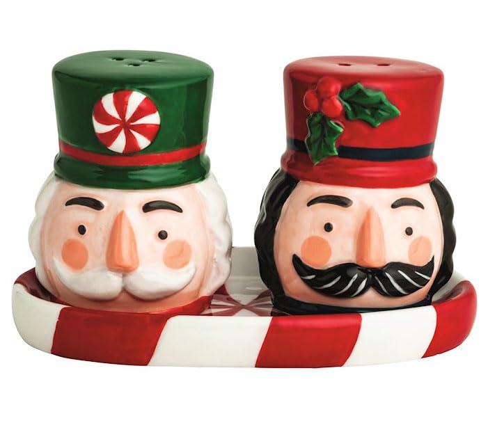 Catálogo de Cascanueces favoritos de las personas. 49 Mud Pie Juego de Sal y Pimienta Cascanueces de Navidad