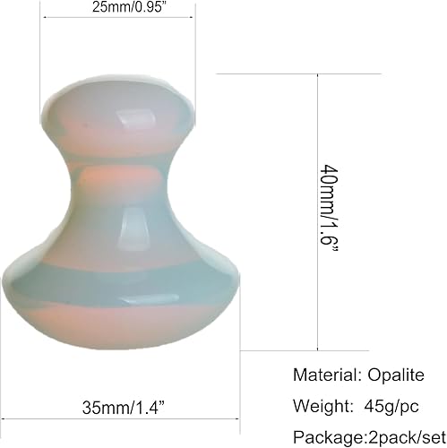 Miniatura 6 de 2 unids Gua Sha herramienta de masaje en forma de hongo ópalo opalita jade ojo masaje facial herramienta lifting facial eliminar arrugas masajeador