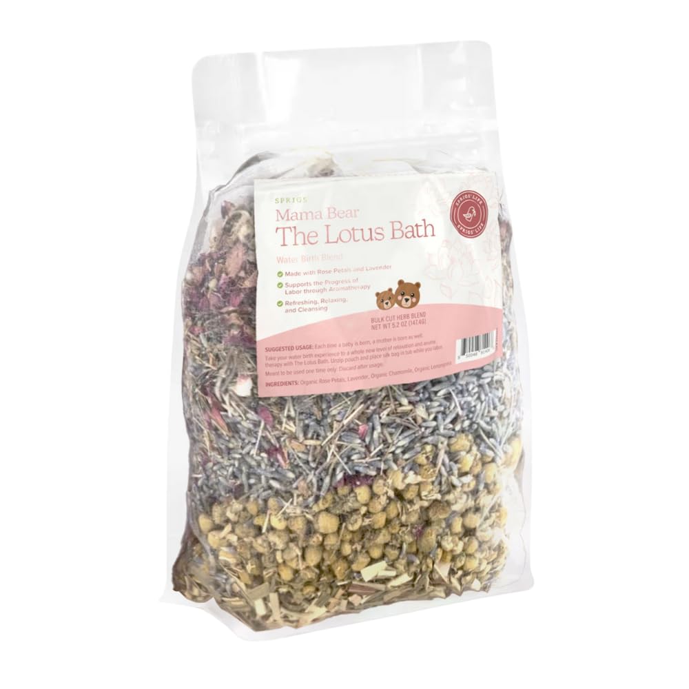 SPRIGS The Lotus Bath, 5.2 Oz | Herbal Water Birth Blend | Bathtub Additive