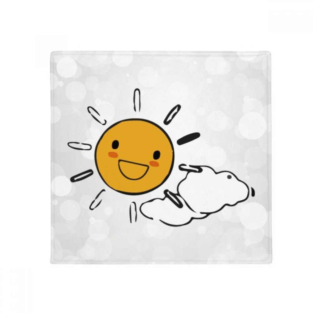 Tapis de sol météo soleil nuage multicolore carré 60x60 cm salon