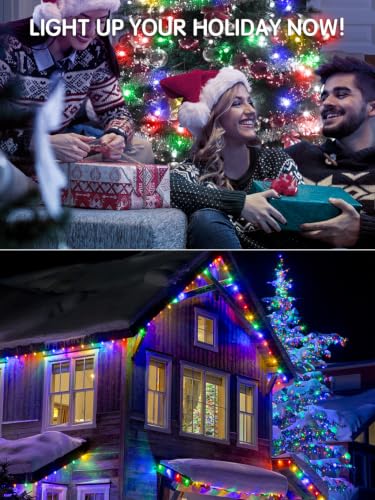 ROOR 300FT 1000 LED String Lights Outdoor, Christmas Tree Lights Multicolor with Remote Control, 8 Modes Fairy Light Plug in Outside IP65 Waterproof for Backyard Porch Party Wedding - image 7
