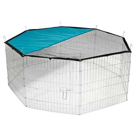 Kerbl Freigehege aus 8 Gittern, verzinkt, mit Netz und Tür, Ø 143 cm