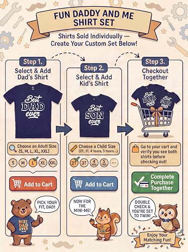 Image of Unique Baby Best Dad Ever and Best Son Ever Daddy and Me Matching Father's Day Shirts Set Navy