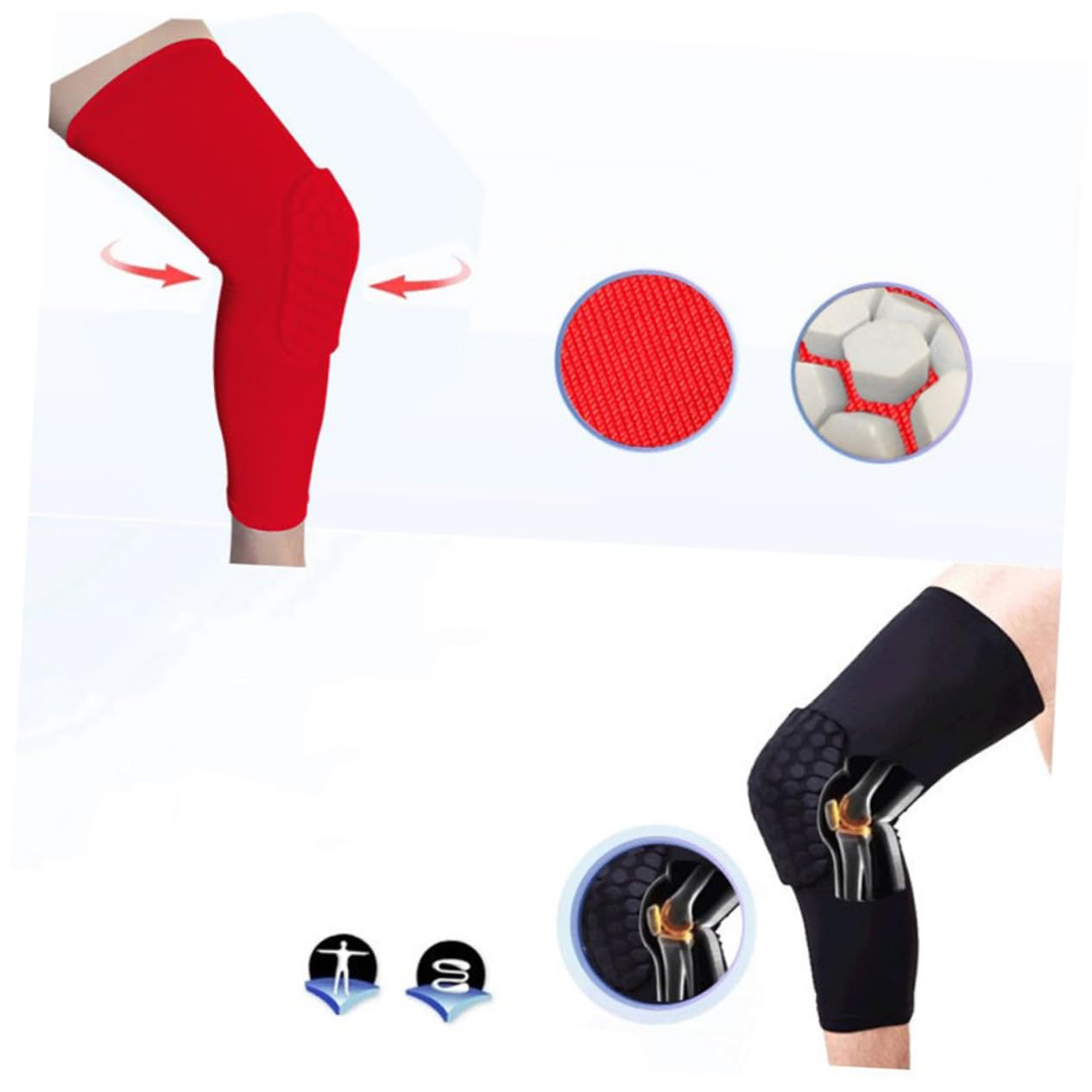 2pcs Running Basketball Football Work Knee Pads Meniscus Injury Protection Eva Comfortable Pads Silicone s