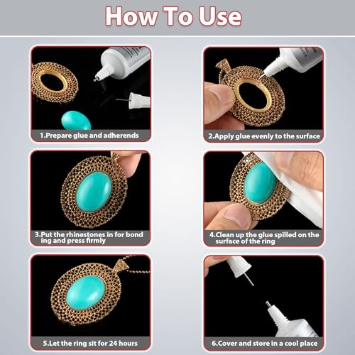 Winfavo B7000-10MLX2 Jewelry Glue For Metal And Stone: 2Pcs 10Ml 0.3Fl.Oz Bead Glue thumb #4