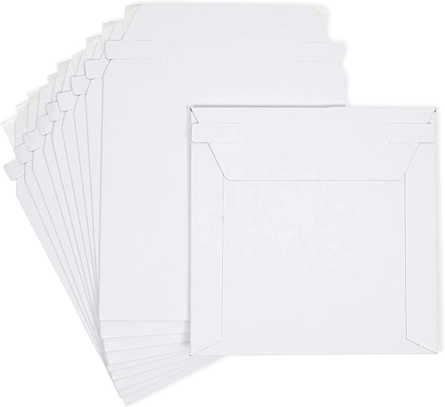 White Rigid Mailing Envelopes for CD, DVD, Stay Flat Mailers (6 x 6 Inches, 100 Pack) : Office Products