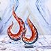 Luxury Lane Hand Blown Flame Sommerso Art Glass Sculpture for Home Decor 16 inch Tall Centerpiece Table Decoration