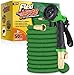 Flexi Hose Upgraded Extendable Garden Hose Pipe - 8 Function Spray Gun - Extra Strength & Solid Brass Fittings - No-Kink Flexible Water Hose for Spring/Summer (Green, 15 Metres)