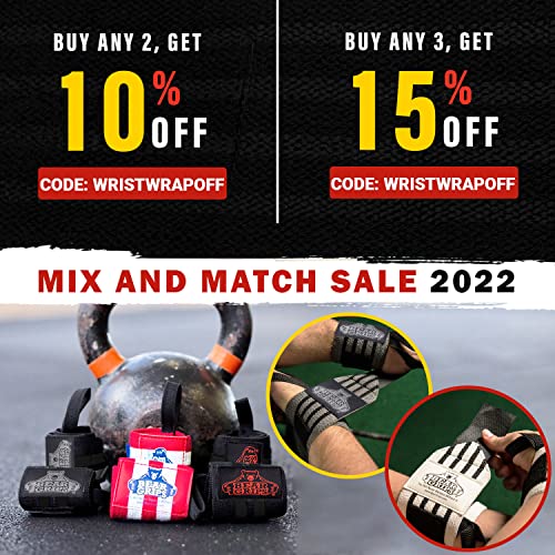 Bear Grips Extra Strength Wrist Wraps For Weightlifting Men & Women | Lifting Wrist Support Straps To Alleviate Wrist Pain, Lift Heavier Weight For Bench, Wod, Gym, Powerlifting | 12" & 18" #TOP5