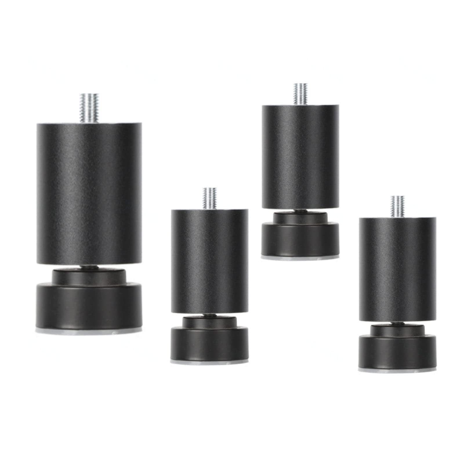 Patas de repuesto de metal ajustables, juego de 4 soportes negros para patas de sofá