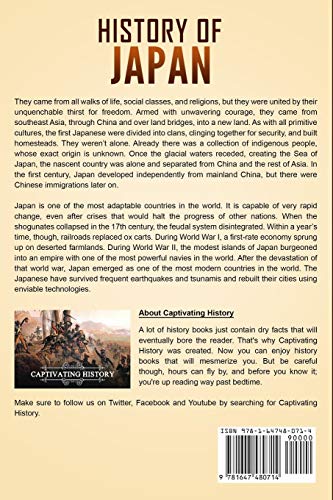 History Of Japan: A Captivating Guide To Japanese History, Including Events Such As The Genpei War, Mongol Invasions, Battle Of Tsushima, And Atomic ... Of Hiroshima And Nagasaki (Asian Countries) #TOP1