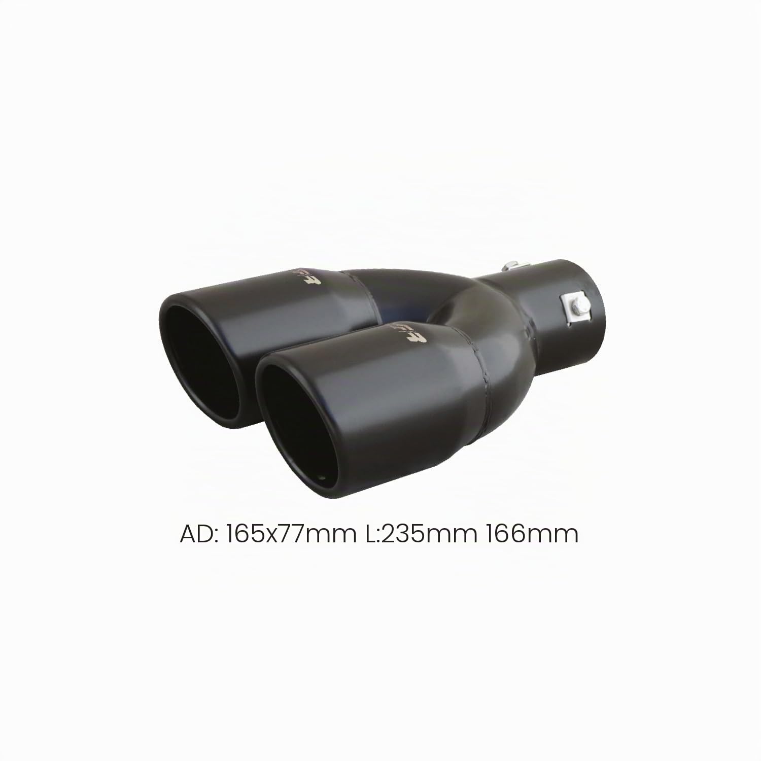 Simoni Racing Auspuffblende Doppel Rund/Schräg Edelstahl Schwarz - Ø76xL230mm - Anschluß ->58mm