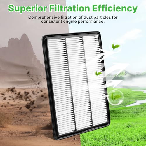 Image of 2PCS Engine Air Filter Fit for 2019-2025 Infiniti QX50(2.0L), 2022-2025 QX55 Air Filter Replacement Engine Filter Automotive Accessories# 165465NA1C CA12954 PA99486