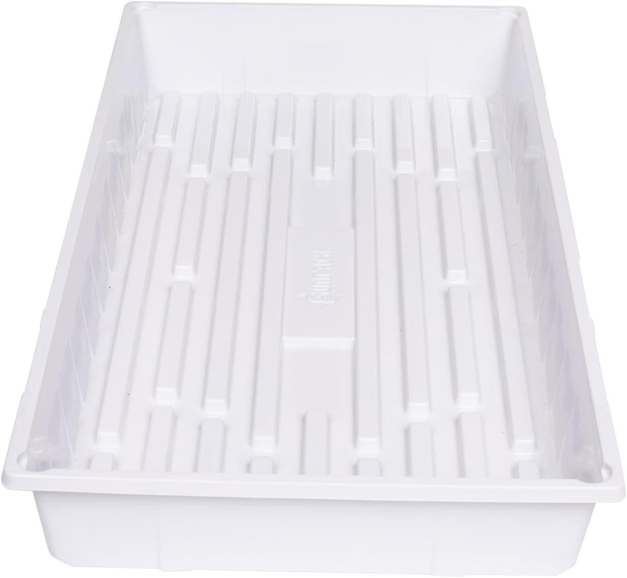 SUNPACK 10" x 20" Extra Strength Plastic Seed Starting Tray, White, 2.5" (Pack of 10) - No Drainage Holes, Ideal for Greenhouses or Indoor Gardening - Made of BPA-Free Plastic