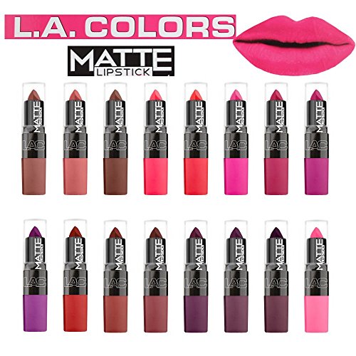 LA COLORS Flat Smooth Finish MATTE Lipstick 16 pc Set
