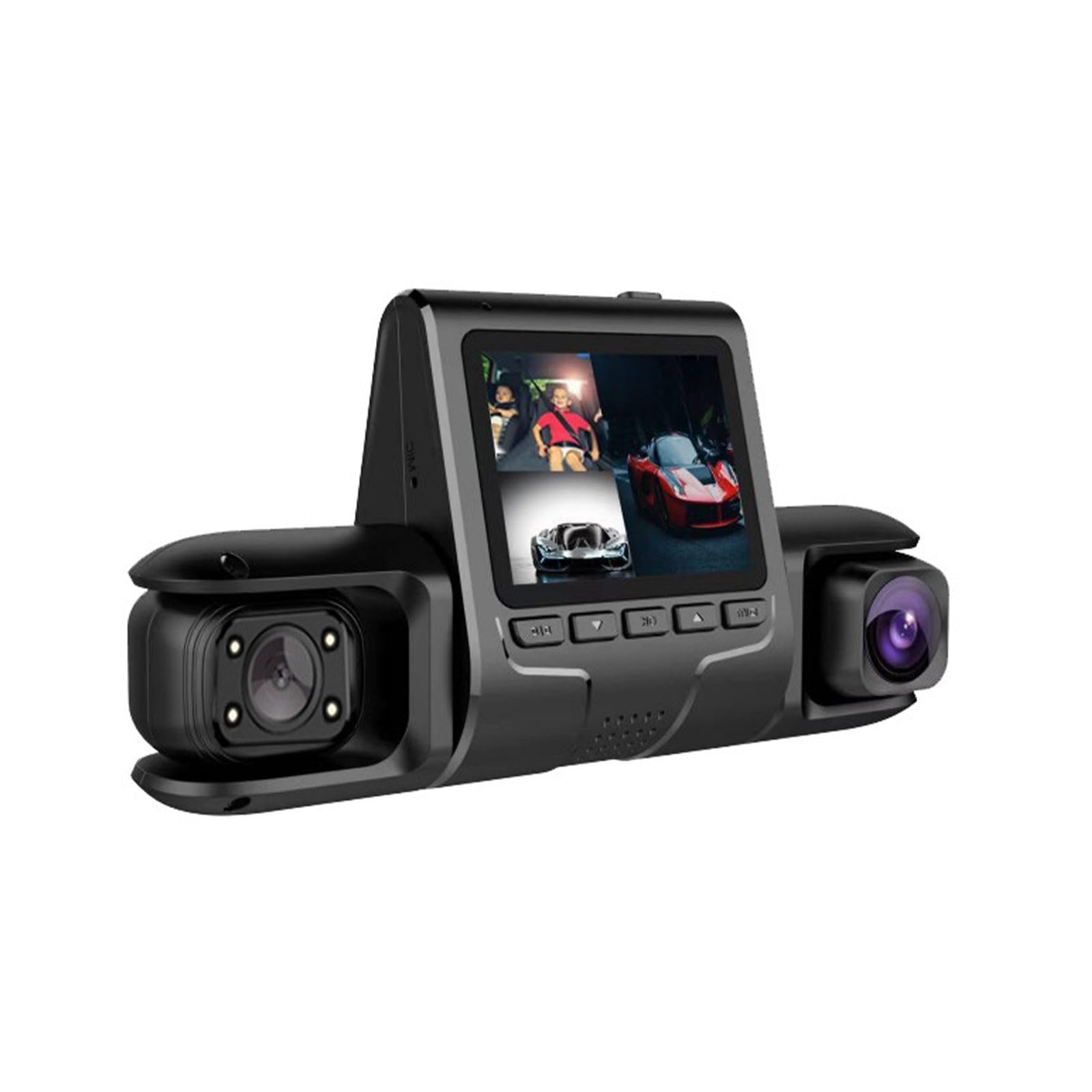 Caméra vidéo de voiture à 2/3 objectifs avec vision multiple avec vidéo nocturne 1080p sans couture pour conducteur de véhicule triple caméra