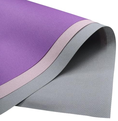 Image of KCS 3 pc of 15 inch x 18 inch(38cmx45cm) 14 Count Cross Stitch Cotton Aida Cloth Needlework Rolled Fabric Box,14CT,Light Grey+Pink+Lavender