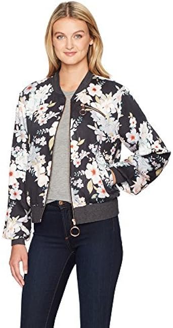 rose print bomber jacket