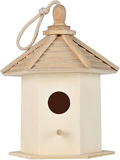 FiedFikt Large Wooden Nesting Nest Box Bird House Small Birds,Birds Nesting Box,Birds Nest,Garden Decorative Bird Home,Garden Decoration Shelter Nesting Habitat (C)