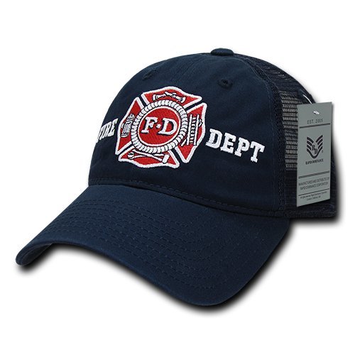Rapiddominance Fire Dept Relaxed Trucker Caps, Navy