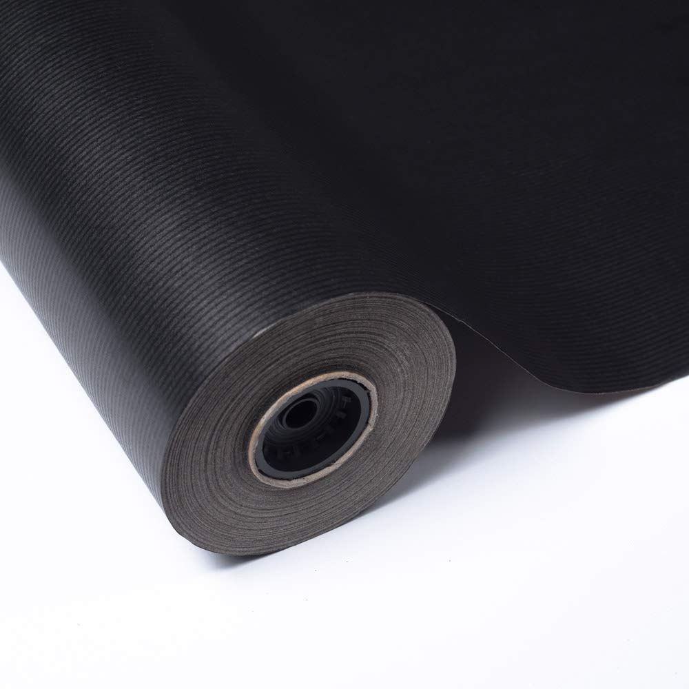 PAKOT – Papel Kraft Verjurado Negro – Papel para Envolver Regalos y Embalaje Profesional – Bobina Rollo 70 cm x 100 m para Tiendas y Comercios