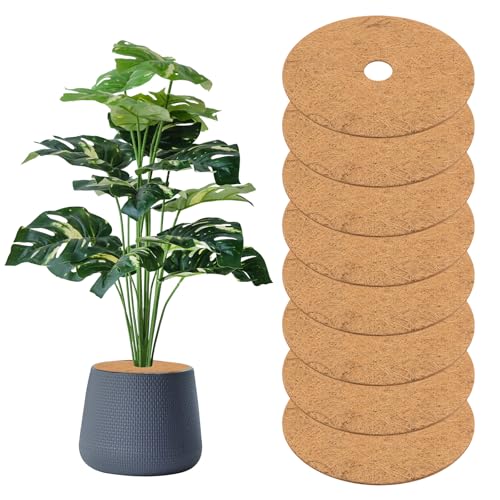 M METERXITY 8-Pack Anillo de Mulch de Fibras de Coco Protector de Árboles, Mat de Anillo de Mulch de Árbol de 20cm/Paisajismo/Anillo de Protección de Árboles [Marrón de Coco]