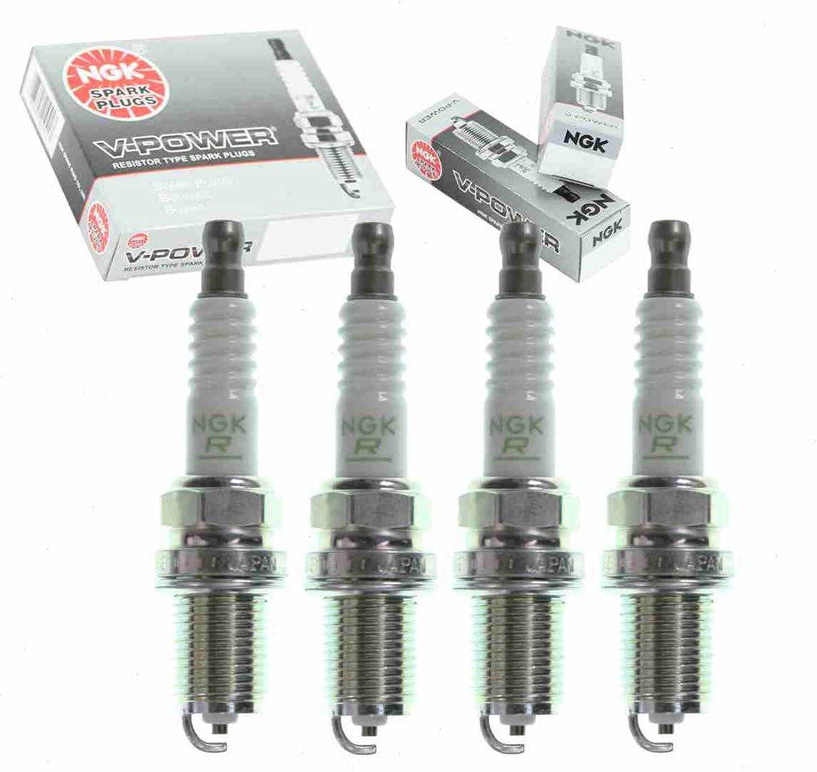 4 pc NGK V-Power Spark Plugs compatible with Honda Civic del Sol 1.6L L4 1994-1997
