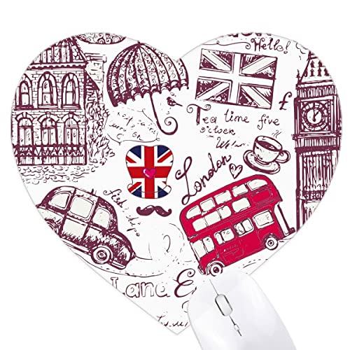 Tapis de souris coeur Big Ben et bus pour décorer votre bureau