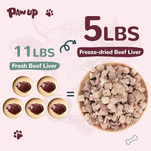 Freeze-Dried-Dog-Liver-Treats-Grass-Fed-Beef-Liver-Raw-Single-Ingredient-High-Protein-Healthy-Snacks-for-Training-Meal-Toppers-Grain-Free-38-oz Freeze Dried Dog Liver Treats Grass Fed Beef Liver Raw Single Ingredient High Protein Healthy Snacks for Training Meal Toppers Grain Free 38 oz