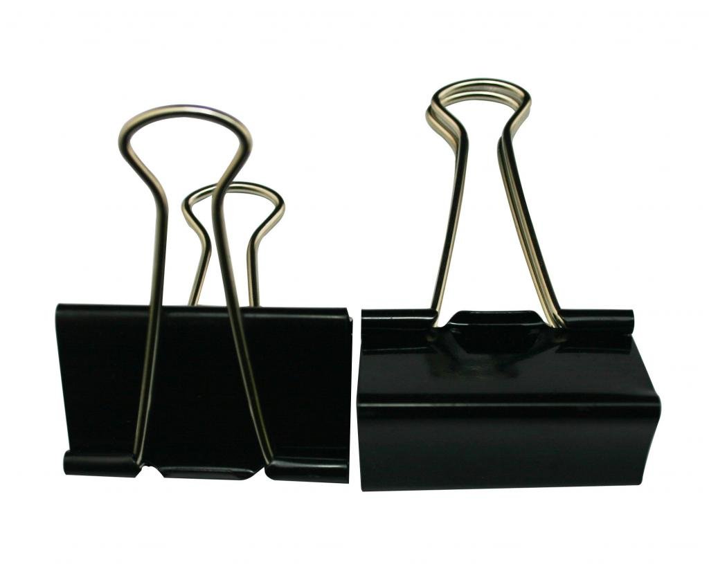 Yongshida Large Binder Clips 2 Inch Width and 1.2 Inch Capacity Color Black Pack of 6