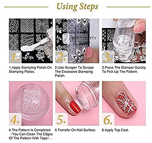 LFYOU 4 Stück Bildschablonen Nail Art Stamping Schablonen Maniküre Drucken Bild Designs Nagel Stamping Platte Salon – Bild 3