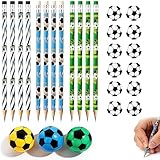 TICKLELY Lapices Con Goma De Balon De Futb,27pcs LáPices Hb De FúTbol Con Goma De Borrar, ArtíCulos De Fiesta De CumpleañOs Para NiñOs, Juguetes Y PapeleríA De FúTbol, DecoracióN Para El Aula