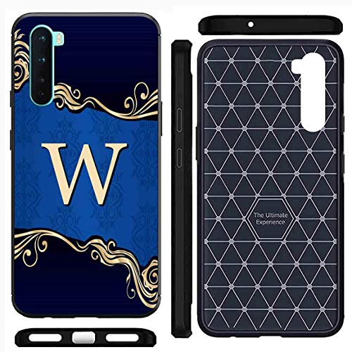 Image of Amazon Brand - Solimo Designer Blue Pattern Alphabet-W Printed Soft & Flexible Hybrid Back Case Mobile Cover for OnePlus Nord