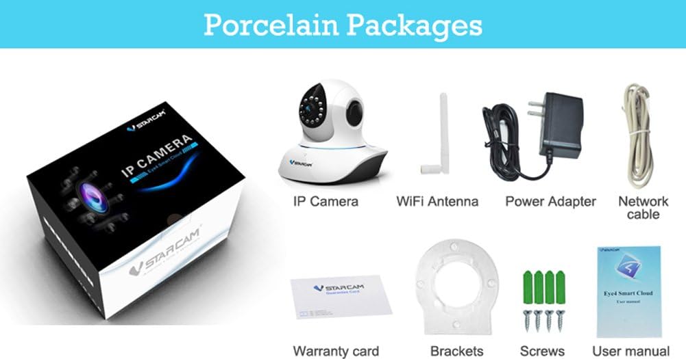 VSTARCAM T7838WIP IP Camera Package Contents