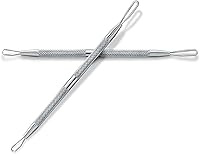 Professional Stainless Steel Blackhead Remover Tool Kit - 2-in-1 Pimple Popper & Blemish Extractor (2 Pack)