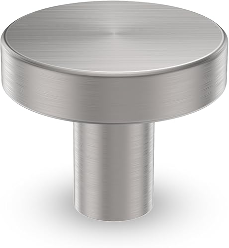 homdiy Paquete de 5 pomos redondos de níquel cepillado para cajones de cocina, pomos de metal para aparador, manijas de gabinete para cajones de disponible en Yaxa El Salvador