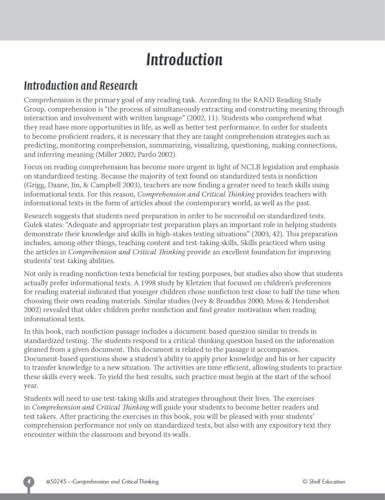 Shell Education SEP50245 Comprehension And Critical Thinking Grade 5 thumb #3