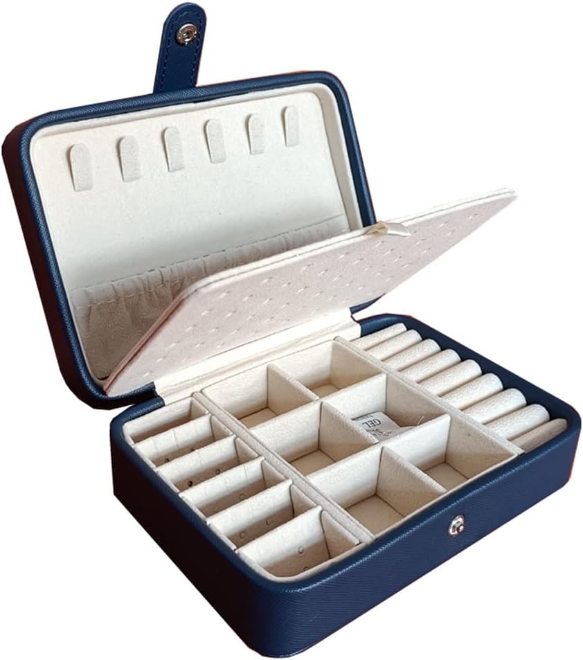 Leather Portable Jewelry Box Simple Earrings Casket Storage