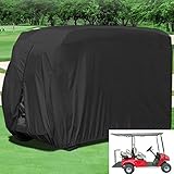 Lmeison 4 Passenger Golf Cart Cover, Waterproof 4 Seater Outdoor Golf Cart Cover Roof 80' L fits EZ GO, Club Car and Yamaha, Dustproof and Windproof, Black