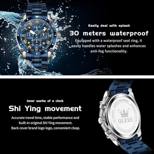 Image of OLEVS Watches for Men Automatic Self Winding Luxury Dress Big Face Tourbillon Skeleton Wrist Watches
