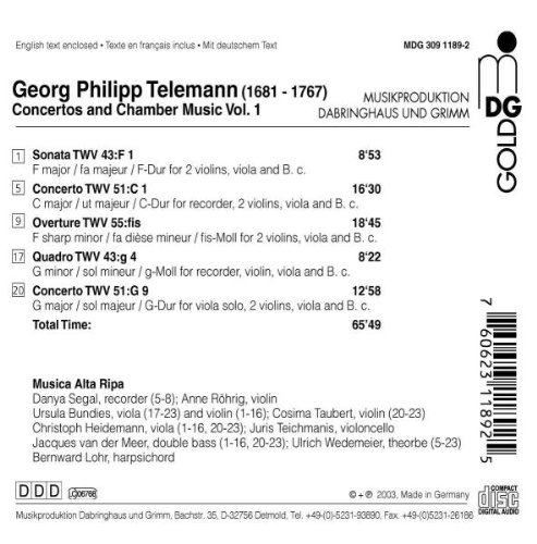 Vista 2 de Overtures Sonatas Concertos