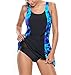 EnlaChic Women Plus Size Print One Piece Tankini Swimdress Skirted Swimsuit