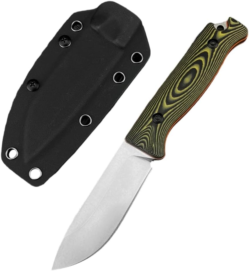 HUAAO Multi-Purpose Fixed Blade Knife with Kydex Sheath,Full Tang 8Cr13MoV Steel Blade,Ergonomic G10 Handle Outdoor Camping Gear Christmas Gift for Men and Women