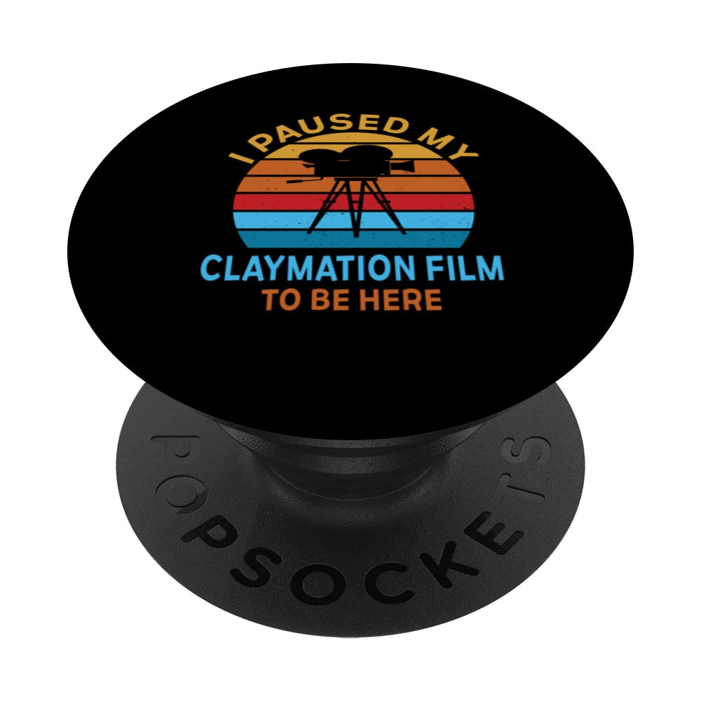 I Paused My Claymation Film To Be Here Movie Director Lover PopSockets Swappable PopGrip, Black