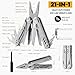 Elvesoar 21-in-1 Stainless Steel Multitool, Self-Locking EDC Multi Tool with Needle Nose Pliers, Pocket Knife, 2 Screwdriver Bits, Saw, Sheath & Fire Starter - 9.8oz, Camping Gifts for Men
