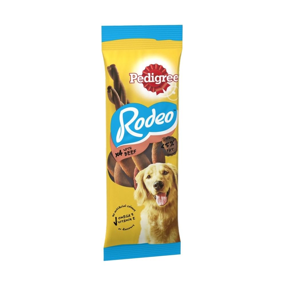 Pedigree Rodeo Chewy Twists Dog Chews 4 Pack (Flavour: Beef)