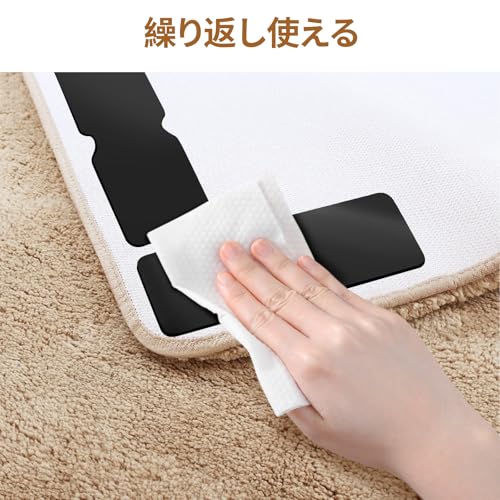 OWLKELA 滑り止めシート 10枚入り メッシュ加固 水洗いで粘性回復 床傷つかない 跡残らない すべり止めマット カーペット ラグ 絨毯 ソファ 階段 玄関用 すべりとめテープ [4]