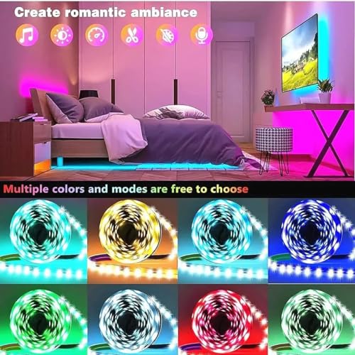 One94Store USB 5V 5050 RGB Led Strip Light with Bluetooth Remote Control Multi-Color Changing Lighting Kit with Tv Background Lighting for Tv Pc Laptop (3 Meter for 40-49 Tv'S) 6 51kTjkVpqwL