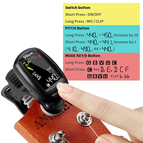 Accordeur de Guitare Electrique Uktunu A3-CS Tuner 360 Degrés Rotation Digital Ecran en Couleur LCD Violon Ukulélé Guitare Classique Folk Mandoline Banjo Chromatique à Pince Debutant Mélomane - Les Beatles, Paul McCartney, John Lennon, RIngo Starr, George Harrison Accordeur de Guitare Electrique Uktunu A3-CS Tuner 360 Degrés Rotation Digital Ecran en Couleur LCD Violon Ukulélé Guitare Classique Folk Mandoline Banjo Chromatique à Pince Debutant Mélomane – Image 4