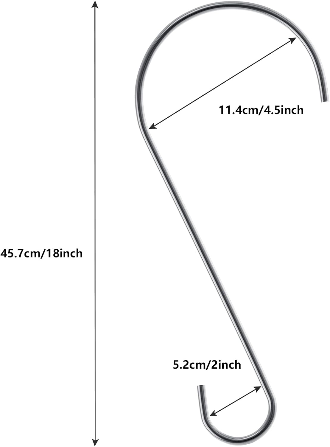 Hotop 6 Pcs S Hooks for Hanging Bird Feeder, 18 Inch, Silver image 2